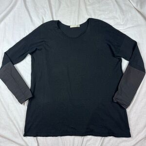 Evam Eva Cotton Black Sweater Two Tone Sleeves Size 3 (medium)